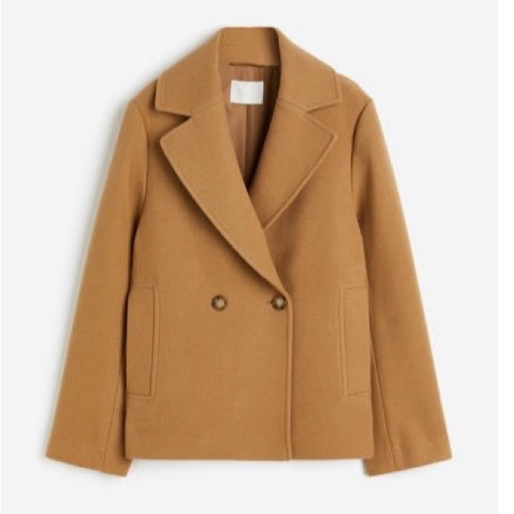 Classic Tan Double-Breasted Women's Coat